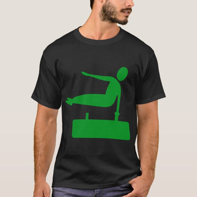 Vaulting Figure - Grass Green T-Shirt (Front)