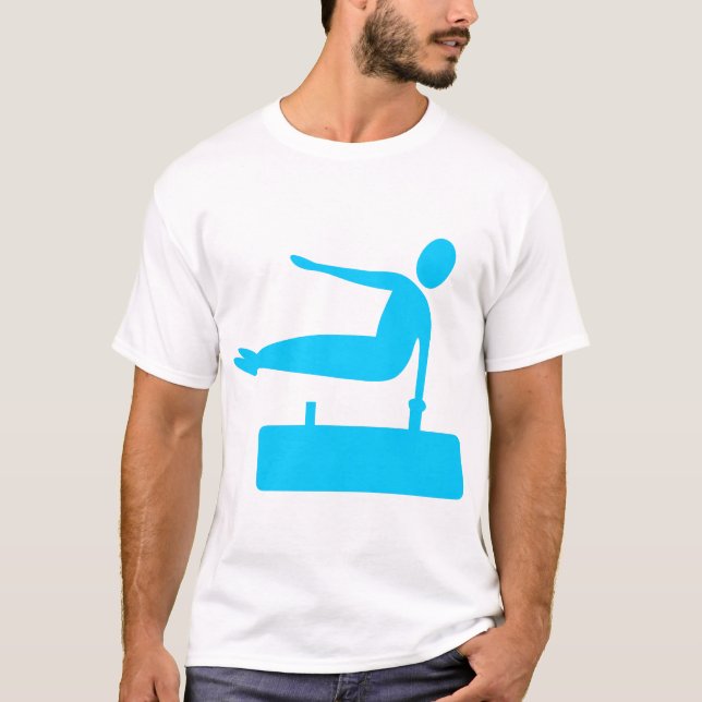 Vaulting Figure - Sky Blue T-Shirt (Front)