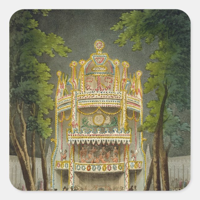 Vauxhall gardens, 1808 square sticker (Front)