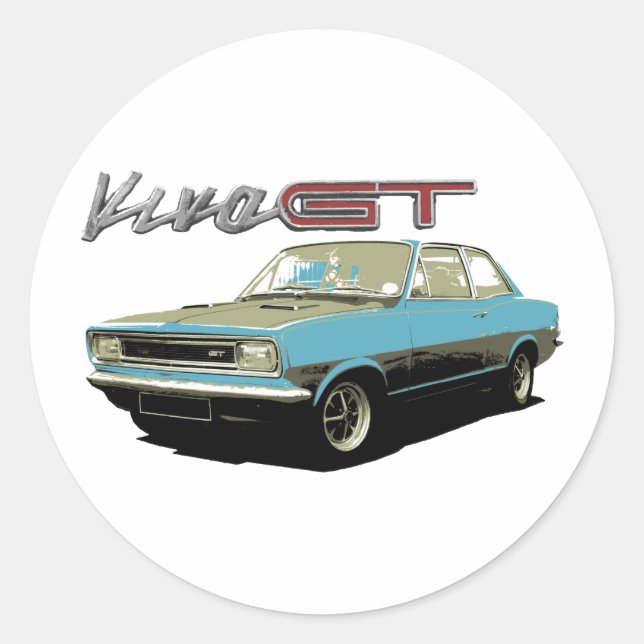 Vauxhall Viva GT Classic Round Sticker (Front)