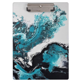 Vawes abstract Spiral Photo Notebook Clipboard