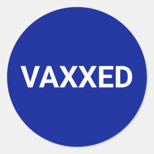 Vaxxed Vaccinated Covid neon cobalt blue Classic Round Sticker