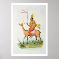 Vayu, engraved by C. de Motte (1785-1836) (color