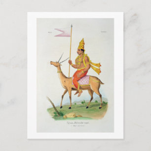 Vayu, engraved by C. de Motte (1785-1836) (colour Postcard