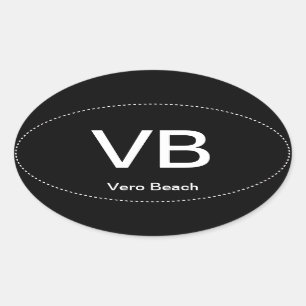 VB Vero Beach Oval Bumper Sticker
