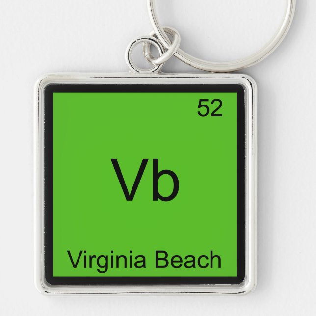Vb - Virginia Beach City Chemistry Element Symbol Key Ring (Front)