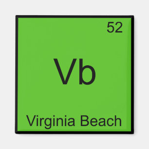 Vb - Virginia Beach City Chemistry Element Symbol Magnet