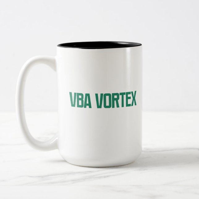 VBA Vortex | Excel Macro Automation Expert Design Two-Tone Coffee Mug (Left)