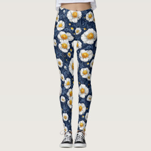 Vbrant floral pattern leggings