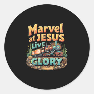 Vbs 2025 His Glory Junction Train True North Chris Classic Round Sticker