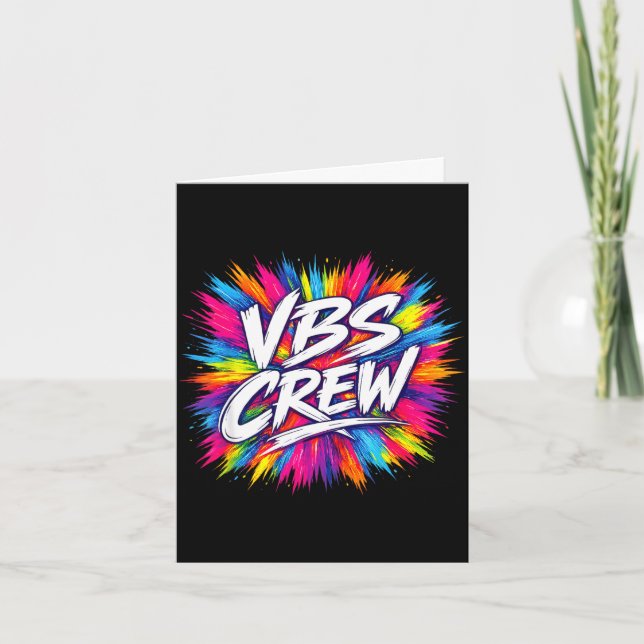 Vbs crew colourful splash vacation bible school vb card (Front)