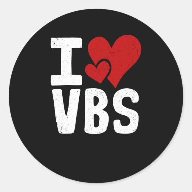 VBS I love Vacation Bible School Christian VBS Chu Classic Round Sticker (Front)