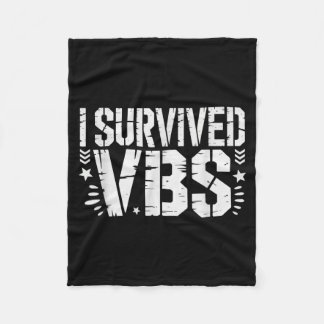 Vbs Survived Vacation Bible School Coffee Survivor Fleece Blanket