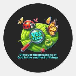 Vbs Team 2025 Magnified Smallest Insects Adventure Classic Round Sticker