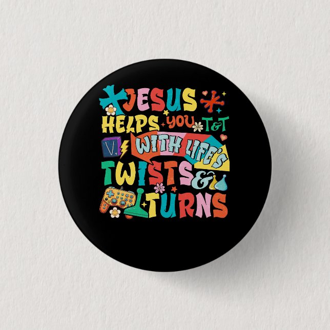 VBS Twist And Turn 2023 Following Jesus Changes Th 3 Cm Round Badge (Front)