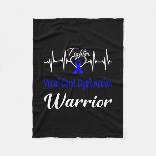 Vcd Awareness Warrior Heartbeat Fight Blue Ribbon  Fleece Blanket (Front)