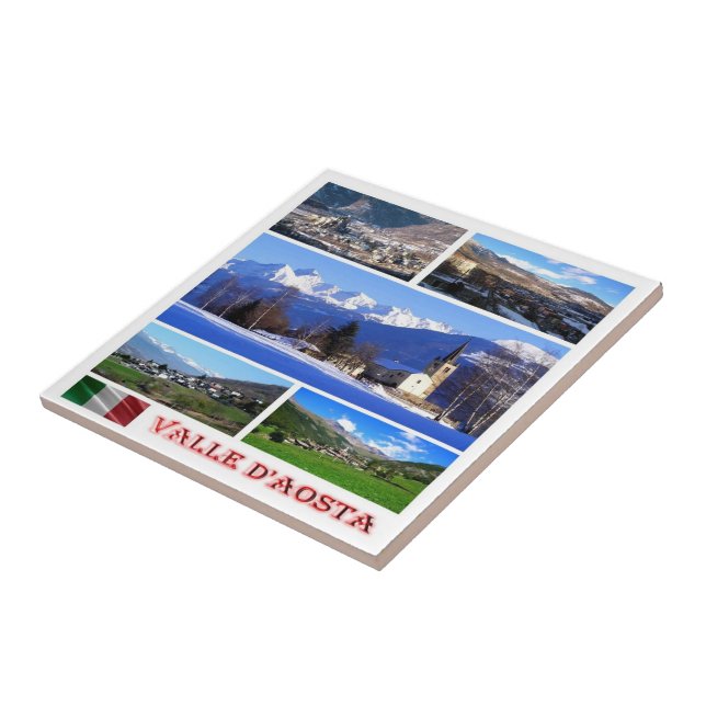 VDA005  VALLE D'AOSTA, Mosaic, Italy, Tile (Side)