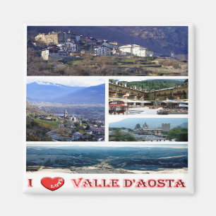 VDA006 VALLE D'AOSTA I Love, Mosaic, Fridge Magnet
