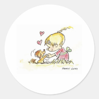 VDA-006 Doggy Devotion Classic Round Sticker