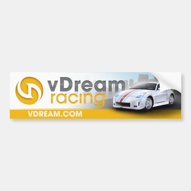 vDream Bumper Sticker (Yellow) (Front)