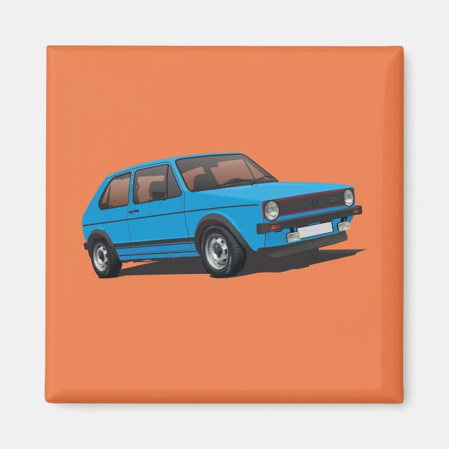 VDUB Golf GTI MK1 blue magnet (Front)