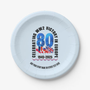 VE DAY 80th Anniversary Victory in Europe WW2 Paper Plate