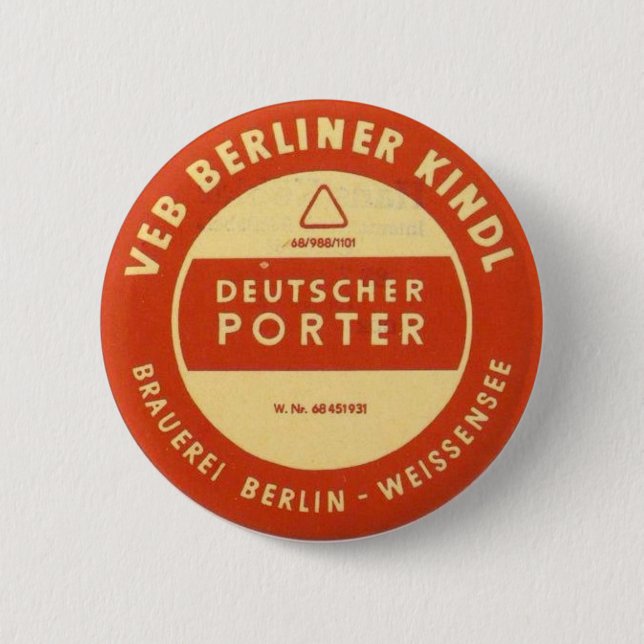 VEB Kindl Porter 6 Cm Round Badge (Front)