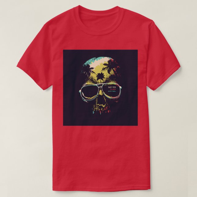 Vector adventure graphic with skull T-Shirt (Design Front)