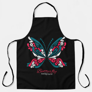 Vector background with beautiful butterfly. tattoo apron