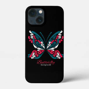 Vector background with beautiful butterfly. tattoo iPhone 13 mini case