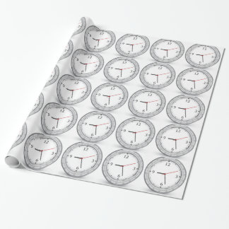 Vector clock design wrapping paper