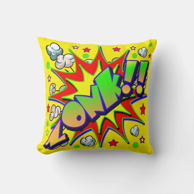 Vector Comic Book ZONK Cushion (Front)