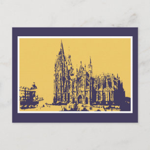 Vector drawing Cologne Cathedral (Kölner Dom) Postcard