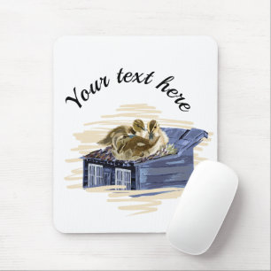 Vector duck family illustration mouse mat
