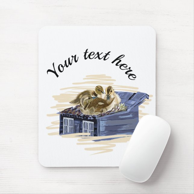 Vector duck family illustration mouse mat (With Mouse)
