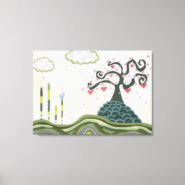 Vector Fantasy Doodle Landscape Wall Art Canvas (Front)