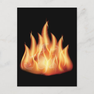 vector-flames- HOT FIRE FLAMES BURING BLACK ORANG  Postcard