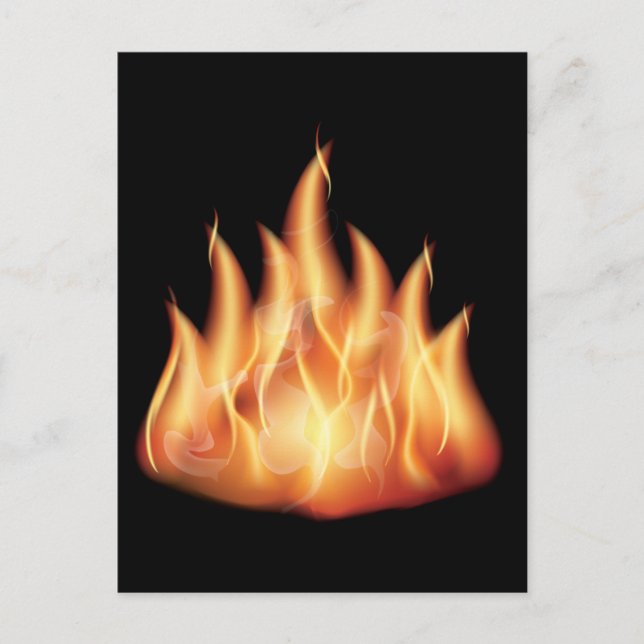 vector-flames- HOT FIRE FLAMES BURING BLACK ORANG  Postcard (Front)