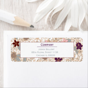 Vector Floral Return Address Label