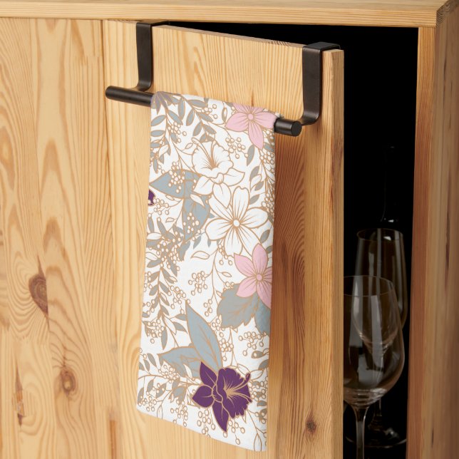 Vector Floral Tea Towel (Thirds Fold)