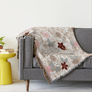 Vector Floral Throw Blanket