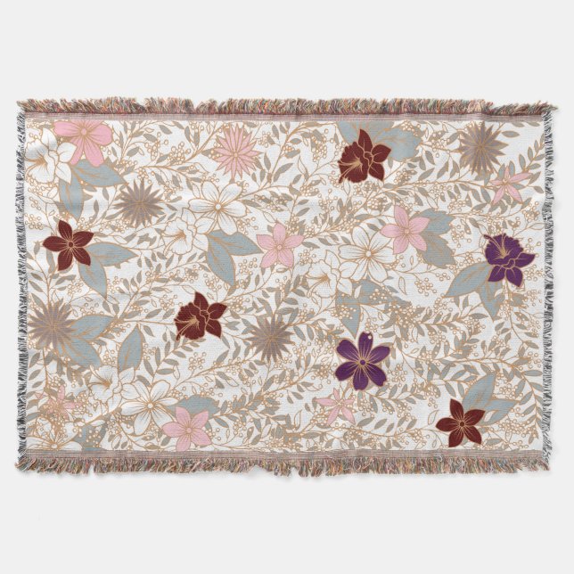 Vector Floral Throw Blanket (Front)