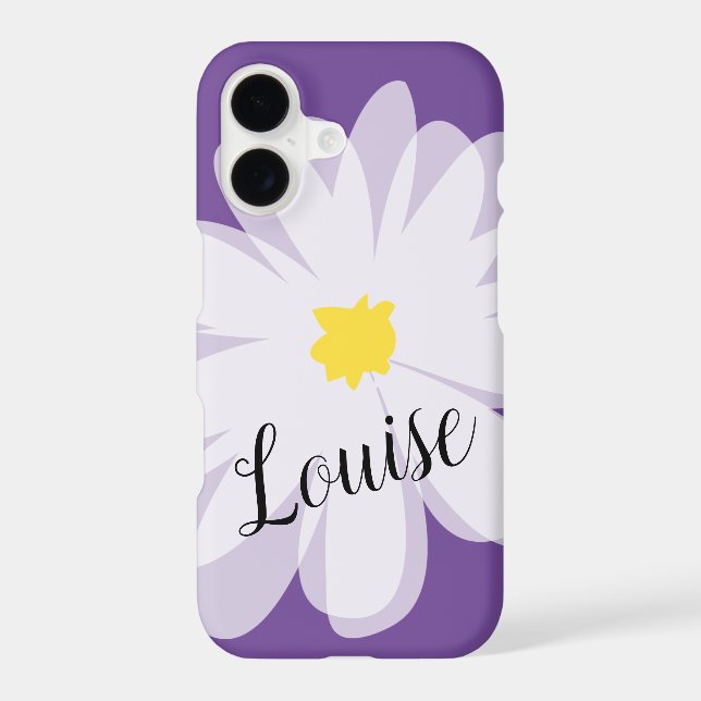 Vector flower art purple daisy Zazzle Basic iPhone Case (Back)