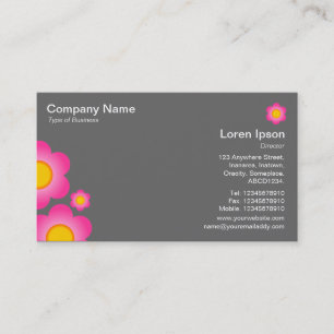 Vector Flower - Grey Business Card