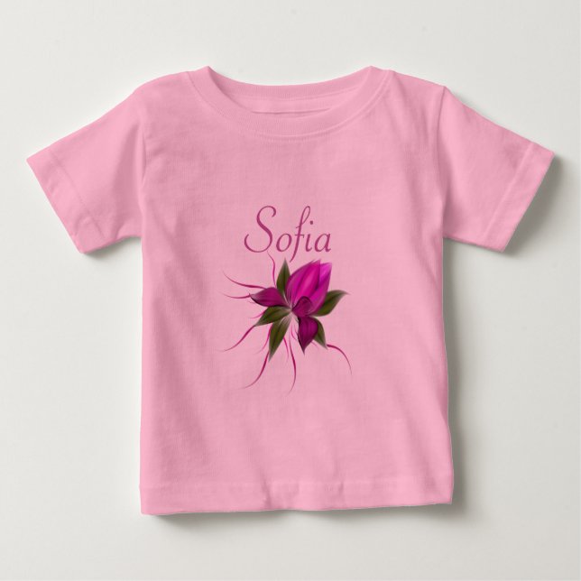 Vector Flower Personalised Baby T-Shirt (Front)