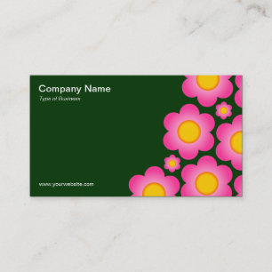 Vector Flowers II - Dark Green Business Card