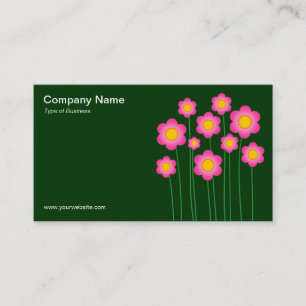Vector Flowers III - Dark Green Business Card