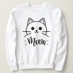 Vector funny cartoon cat. Print for t-shirt, Cat Sweatshirt