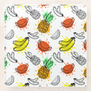 Vector Graphic Seamless Pattern Glass Coaster