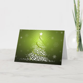Vector Green Christmas Tree Holiday Card